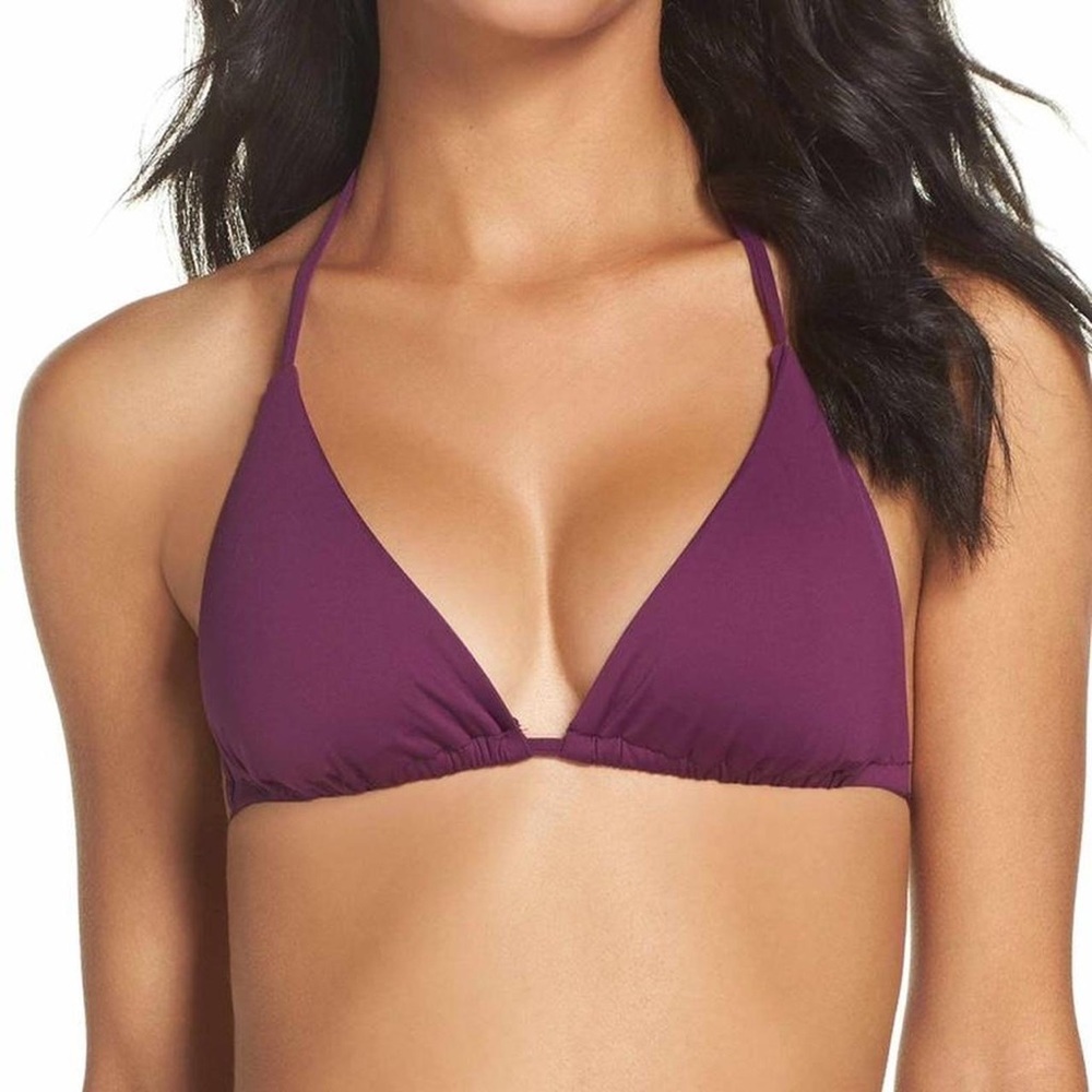 BECCA plum triangle bikini top